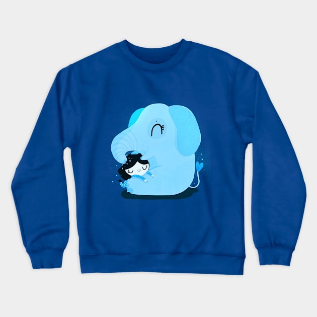 Elephant hug Crewneck Sweatshirt by Mjdaluz